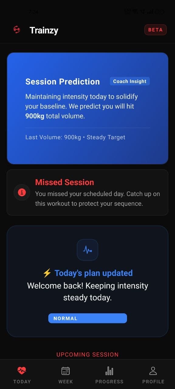 Trainzy App Screen 2